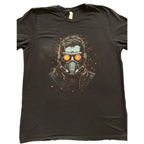 Bella + Canvas men’s large Guardians of the galaxy Starlord with mask black t-sh - Picture 2 of 5